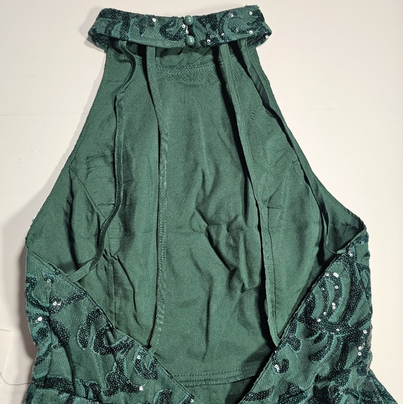 PromGirl Green Sequin Halter A-Line Mini Dress Size Medium NWT - Picture 13 of 16